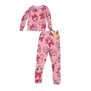 Girls 2 Piece Minnie Mouse Pajama Set Pink Long Sleeve PJs Sz 8 NWT Disney